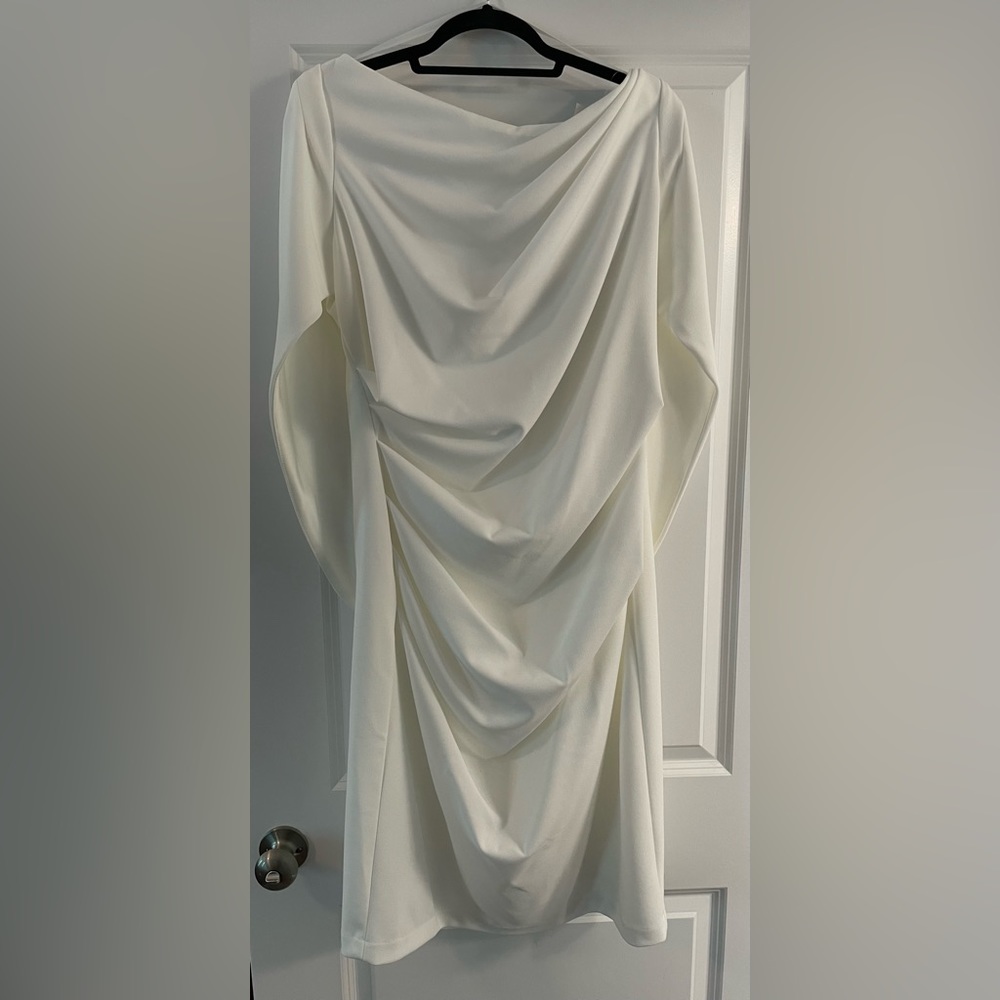 Betsy and Adam Jordan Short Scuba Draped Back  Dress